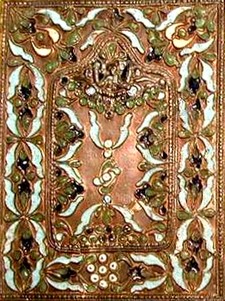 Silver gilt russian book cover with enamel restored